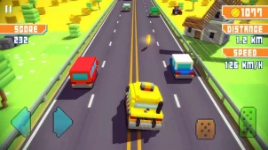 Blocky Highway: Traffic Racing ekran görüntüleri