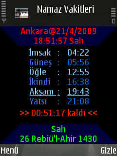 Cep Muvakkit Ezan Programı