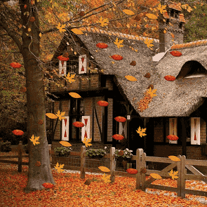 Sonbahar'da Ahşap Ev